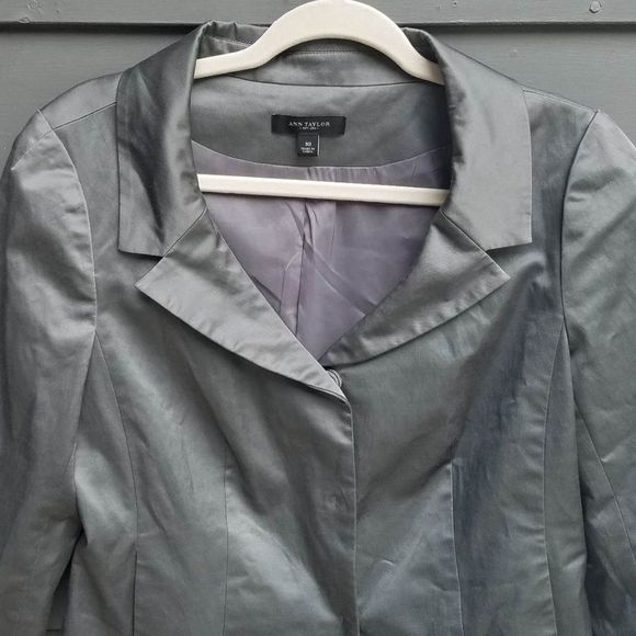 Ann Taylor Shiny Gray Jacket size 10 - Picture 11 of 11